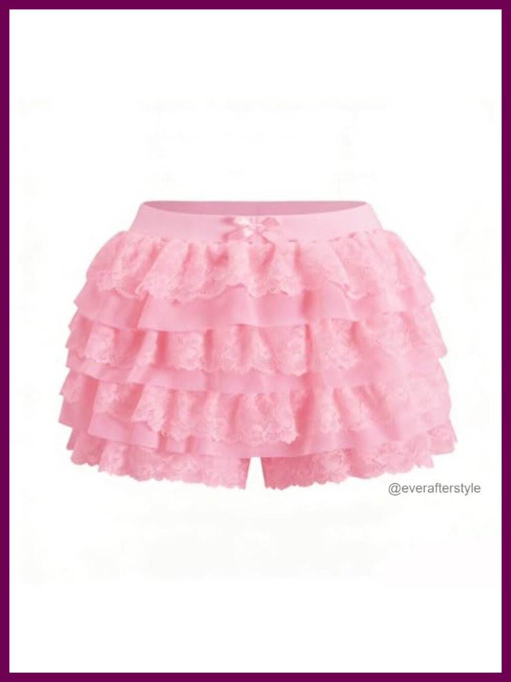 Y2K Lace Ruffle Bloomer Shorts Mini Skirt Skort Elastic Waist Rave Festival